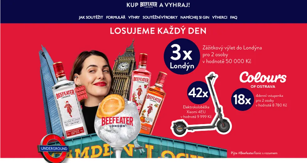 První spotřebitelská kampaň značky Beefeater na českém trhu. 